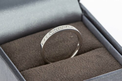 9 Karat Weißgold Memoirering - 15,5 mm 9 Karat Weißgold Memoirering - 15,5 mm