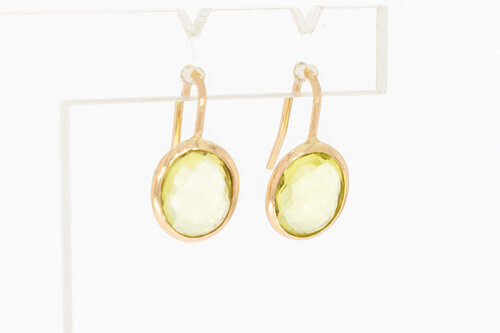 585 Gold Citrin Ohranhänger - 1,9 cm