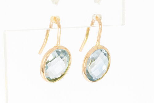 585 Goldene Topas Ohrhänger - 1,9 cm