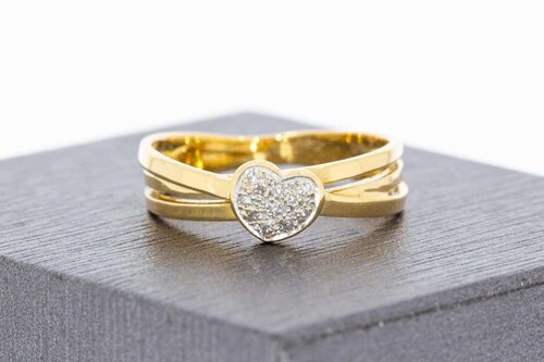 750 Gold Diamant Herzring - 17 mm