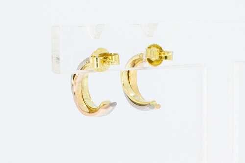 585 Goldkreolen mit Diamant - 1,2 cm