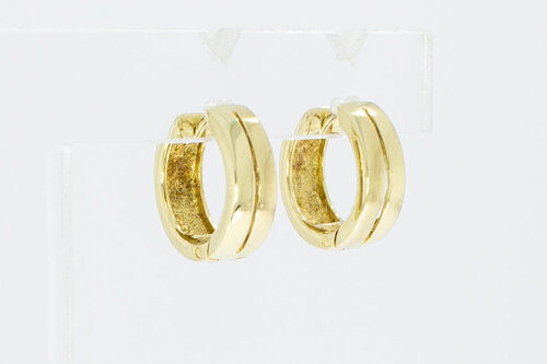 14 Karat Klapp Gelbgold Kreolen -  1,4 cm