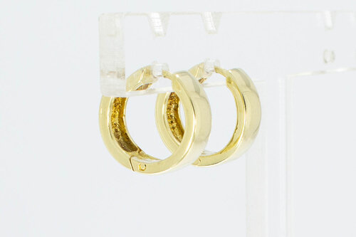 14 Karat Klapp Gelbgold Kreolen -  1,4 cm