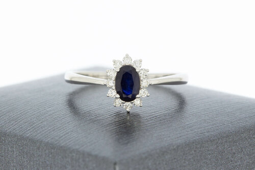 9 Karat Weißgold Saphirring - 18,3 mm