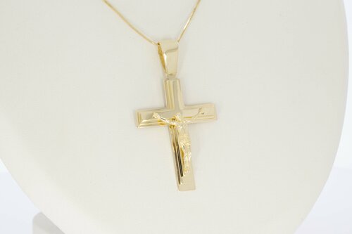 Herren Kreuz Anhänger 585 Gold - 4,3 cm