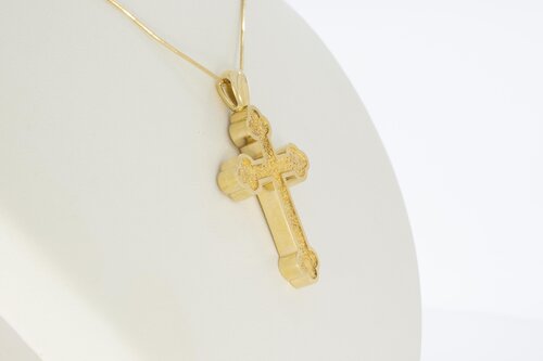 Kreuz Anhänger 14 Karat Gold – 5 cm