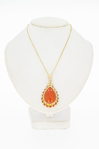 14 Karat Gold Anhänger mit rote Koralle