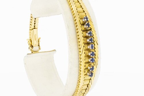 Edelstein Armband 14 Karat Gold - 19 cm