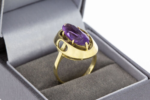 585 Gold Damenring mit Amethyst - 17,9 mm