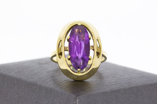 585 Gold Damenring mit Amethyst - 17,9 mm