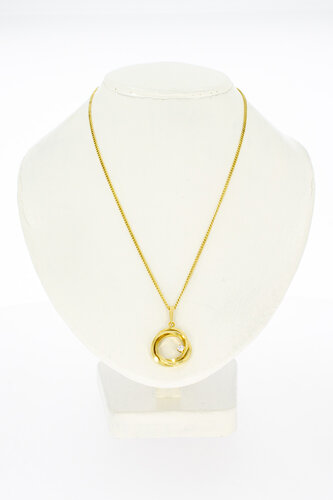 Saphir Anhänger 18 Karat Gelbgold - 13,3 mm