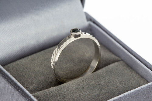 Pinky Saphir Ring 18 Karat Weißgold - 16,8 mm