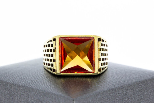 Männer Saphirring 14 Karat Gold - 20,9 mm