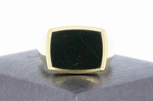 Heliotrop Siegelring 14 Karat - 20,4 mm