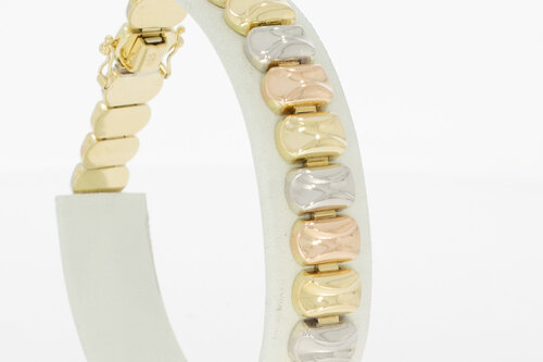 14 Karat tricolor Gold Armband - 19,9 cm