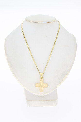 585 Gelbgold Kreuz Anhänger - 2,1 cm