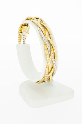 geflochtenes Tricolor 750 Gold Armband - 19,1 cm