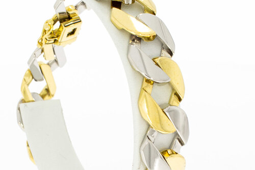 Bicolor 18 Karat Panzerarmband - 22,4 cm