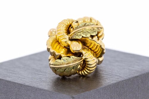 585 Gelb Goldene Damen Ring - 18,7 mm