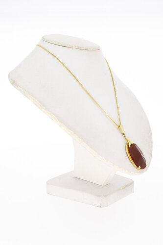 Vintage Karneol Gold Anhänger 14 Karat - 4 cm