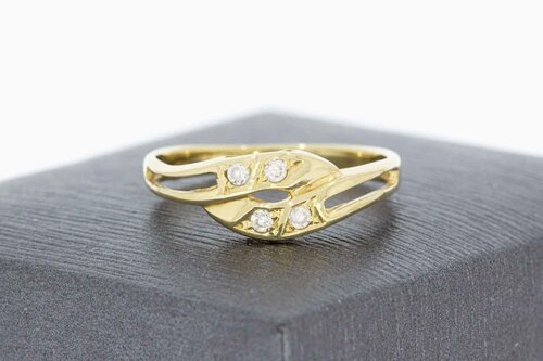 Fantasy Goldring 14 Karat mit Zirkonia - 18,6 mm