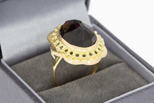 14 Karat Goldene Retro Granatring - 17,8 mm