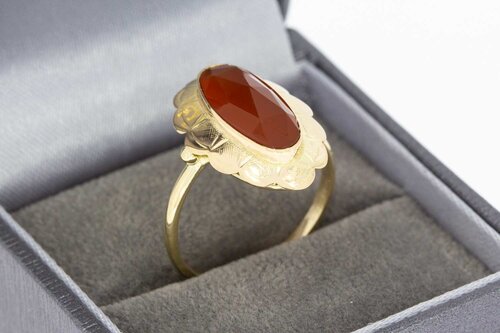 14 Karat Gold Karneool Ring - 18,3 mm