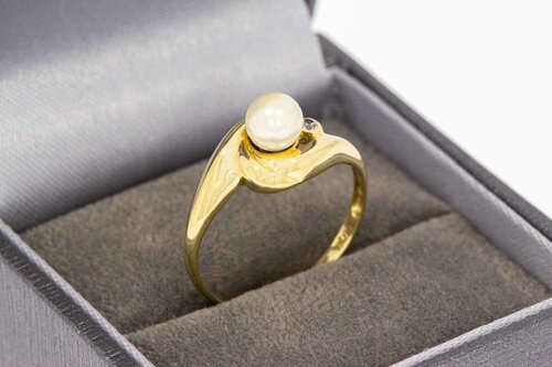 14 Karat Goldene Perlenring - 18,1 mm