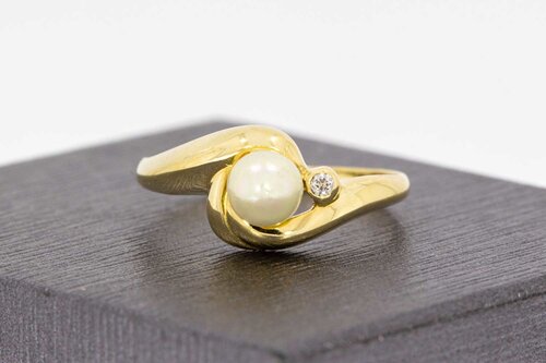 14 Karat Goldene Perlenring - 18,1 mm