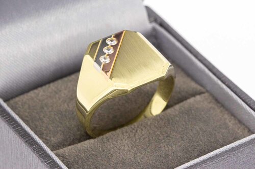 585 Gold Statementring mit Zirkonia - 19,4 mm