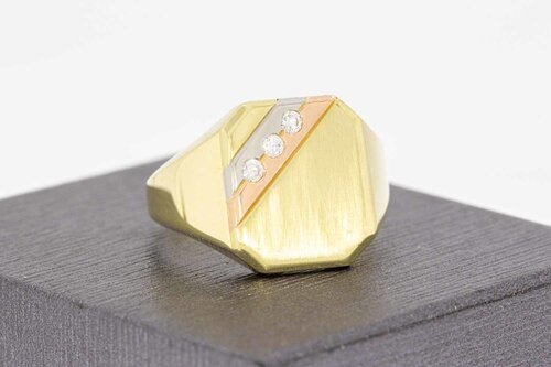 585 Gold Statementring mit Zirkonia - 19,4 mm