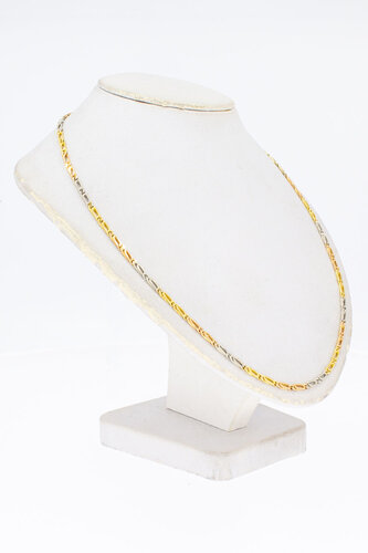 18 Karat tricolor Falkenaugekette - 59,8 cm