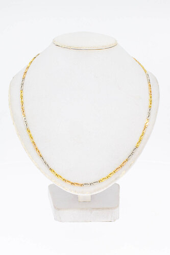 18 Karat tricolor Falkenaugekette - 59,8 cm
