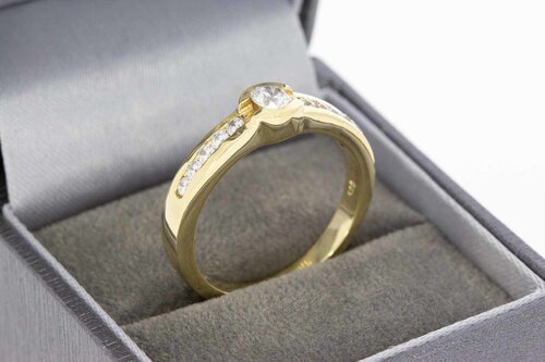 585 gelb Gold Zirkonia Ring - 19,8 mm