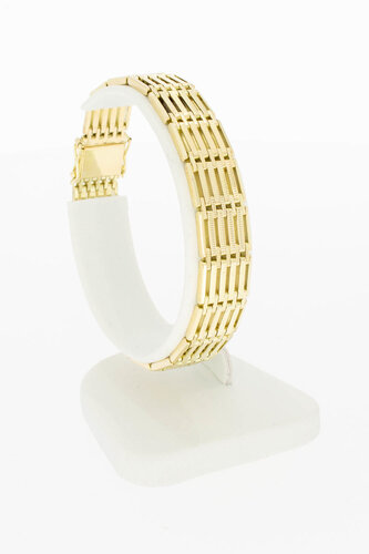 585 breites Gold Barren Armband - 20,4 cm