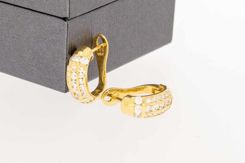 Edelstein Ohrclips 750 Gold - 1,6 cm