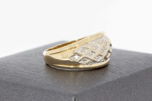 14 Karat Ring mit Diamant - 17,4 mm