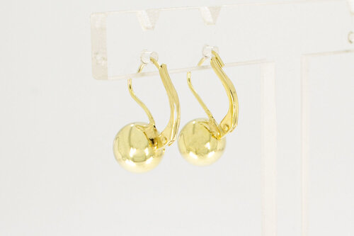 14 Karat gelb Gold Kugel Ohrhänger - 1,7 cm