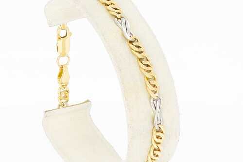 14 Karat Falkenauge Goldarmband - 19,7 cm