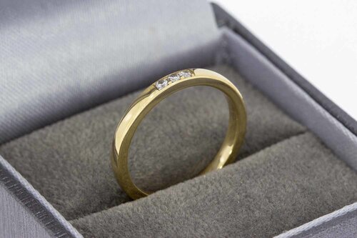 14 Karat Gold Diamant Vorsteckring - 16,5 mm