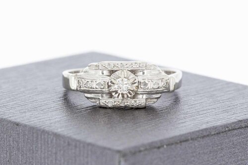 18 Karat Goldring mit Diamant - 17,6 mm