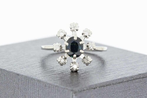 18 Karat Gold Saphir Damenring - 17,1 mm