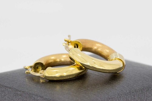 Tricolor 750 Goldene Kreolen - 1,8 cm