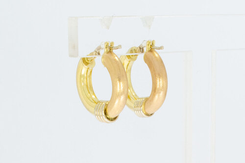 Tricolor 750 Goldene Kreolen - 1,8 cm