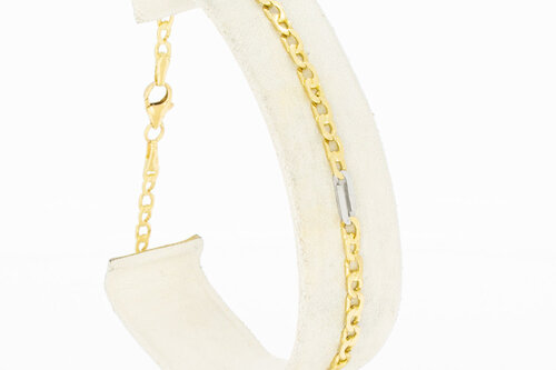 Bicolor 14 Karat Anker Goldarmband - 20,7 cm