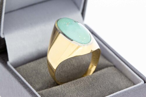 Türkis Vintage Gold Ring 750 - 20,7 mm