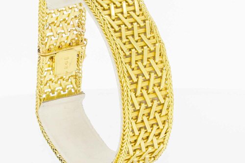 18 Karat breites Goldarmband - 20,3 cm