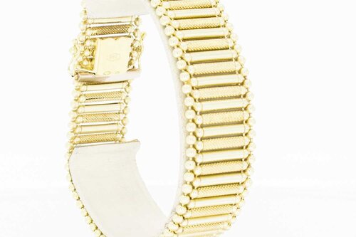 585 Vintage breites Goldarmband - 19,6 cm