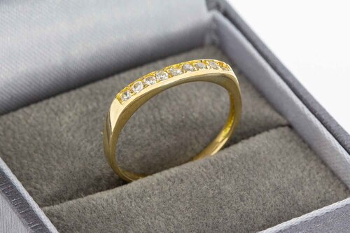 14 Karat Goldring mit Zirkonia - 17,9 mm