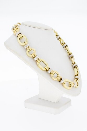 14 Karat Goldene bicolor Halskette - 46 cm